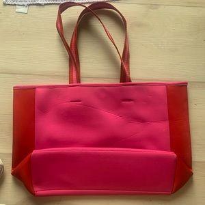 Summersalt beach tote bag pink and red